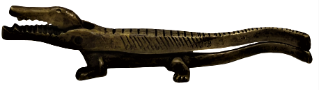 1950 SARI PİRİNC TİMSAH ŞEKLINDE COK ŞIK TASARLANMIŞ EL TESVİYESİYLE ŞEKİLLENDİRİLMİŞ GEVİZ FINDIK KIRACAGI