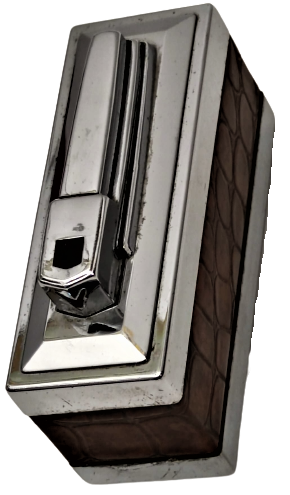 CHRONEX   3000 LİGHTER  MASA CAKMAGI KROM METAL CAKMAK KENARLAR YILAN DERİSİ KAPLIDIR