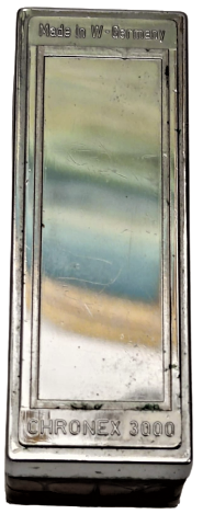 CHRONEX   3000 LİGHTER  MASA CAKMAGI KROM METAL CAKMAK KENARLAR YILAN DERİSİ KAPLIDIR