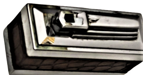 CHRONEX   3000 LİGHTER  MASA CAKMAGI KROM METAL CAKMAK KENARLAR YILAN DERİSİ KAPLIDIR