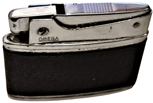 OMEGA FLAT LİGHTER KROM KASA ETRAFI DERİ KAPLAMA CAKMAK TAŞLI VE BENZİNLİ CAKMAK
