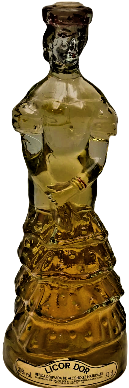 LİCOR DOR BEBİDA DERİVADA DE ALCOHOLES NATURALES 75 CL İSPANYOL FLEMENKO DANSCI FİGÜR DOLU LİKOR ŞİŞESİ