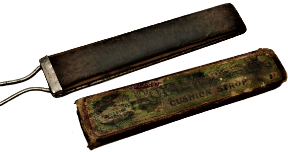 1920 ROYAL WORCESTER CUSHION STROP 253 USTURA BİLEME KÖSELE DERİ  RAZOR STROP MASAT ORJİNAL KUTUSUNDA
