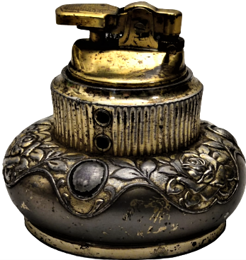 1960 MASA CAKMAGI TAŞLI GAZLI METAL GÖVDE ÜZERİ KABARTMA İŞLEMELİ