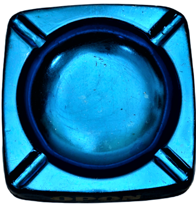 1960 OPON GRIPİN REKLAMLI PARLAK CAM  MAVİ RENKDE ALİMÜNYUM KÜLLÜK