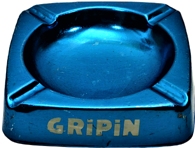 1960 OPON GRIPİN REKLAMLI PARLAK CAM  MAVİ RENKDE ALİMÜNYUM KÜLLÜK