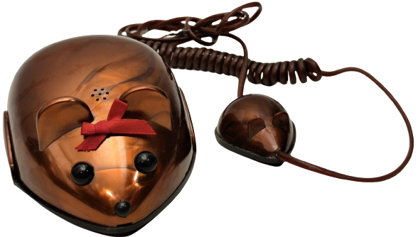 1970 MİKİ FARE MOUSE TELEFON SAYISAL TUŞLU KAHVERENGİ TONDA ZİL AYARLI 