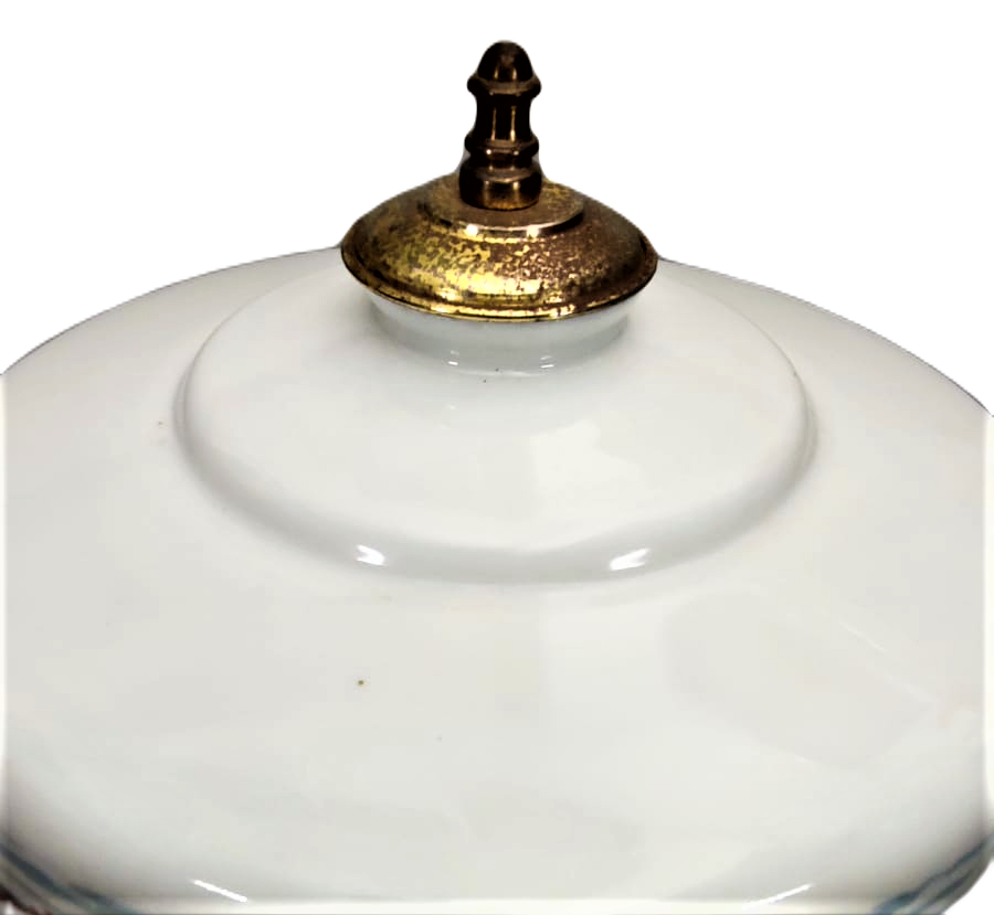 BEZAZ OPALİN ÜZERİ EL BOYOMA VE PİRİNC MALZEMELERLE BİRLEŞTİRİLMİŞ FRANSIZ  LAMBADER