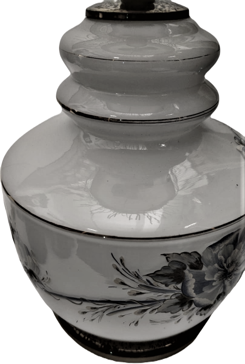 BEZAZ OPALİN ÜZERİ EL BOYOMA VE PİRİNC MALZEMELERLE BİRLEŞTİRİLMİŞ FRANSIZ  LAMBADER