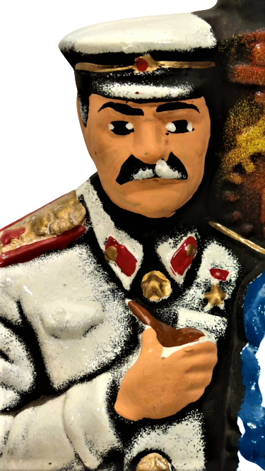 LAUREL HARDY TEMALI PİŞMİŞ KİLDEN ÜZERİ EL BOYAMA MANTAR TIPALI ŞİŞE  