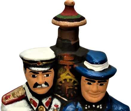 LAUREL HARDY TEMALI PİŞMİŞ KİLDEN ÜZERİ EL BOYAMA MANTAR TIPALI ŞİŞE  