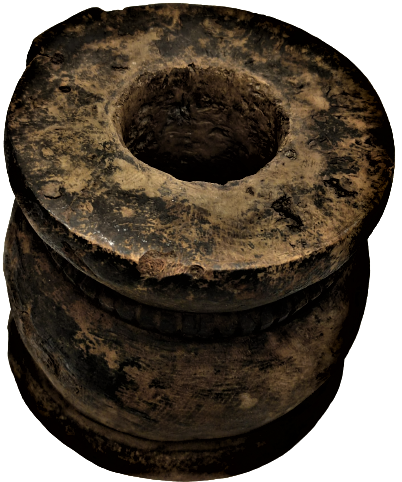 OSMANLI DÖNEMİ ŞİMŞİR AĞACINDAN YAPILMIŞ KENARLAR TUTMA YERİ İŞLEMELİ TAŞ ELİYLE BİRLİKTE AHŞAP DİBEK