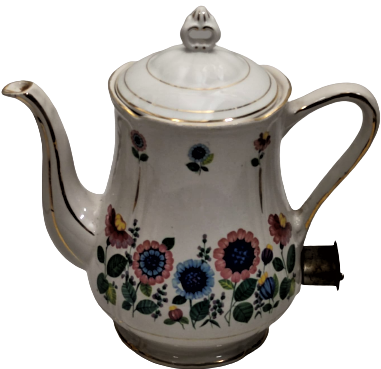 PORSELEN ELEKTİRİKLİ CAYDANLIK 1 LİTRELİK ÜZERİ CİCEKLİ 