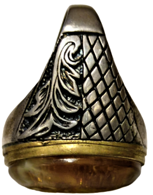 1960 GÜMÜŞ VE BALTIK HARELİ KEHRİBAR PİRİNC CERVEYE OTURTMA USTA İŞCİLİKLİ ÖZEL TASARIM GÜMÜŞ EL YAPIM YÜZÜK