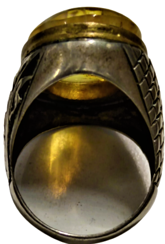 1960 GÜMÜŞ VE BALTIK HARELİ KEHRİBAR PİRİNC CERVEYE OTURTMA USTA İŞCİLİKLİ ÖZEL TASARIM GÜMÜŞ EL YAPIM YÜZÜK