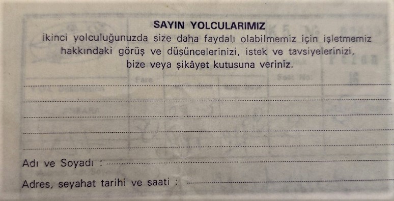 1970 ULUSOY TURİZM SEYAHAT YOLCU BİLETİ DÖRT YAPRAK ANKARADAN İSTANBULA OTOBUS GELİŞ BİLETİ