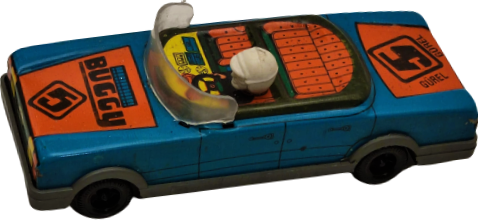 YERLİ TENEKE OYUNCAK ARABA GUREL BUGGY 5 FORD YARIŞ ARABASI SÜRÜCÜLÜ ÖN CAMLI