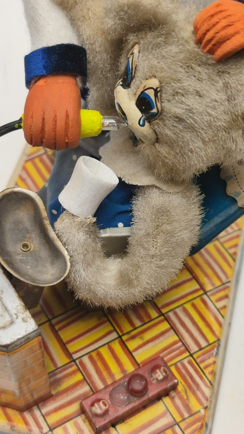 thumb1950'S DENTIST BEAR BATTERY OPERATED TIN TOY  S&E JAPAN WORKS GREAT DİŞCİ DOKTOR AYI PİLLİ TENEKE OYUNCAK