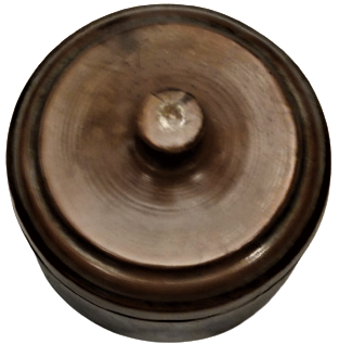 1950 BAKIR BERBER PAMUKLUGU TEZGAH ÜZERİNDE BERBERLERİN KULLANDIGI KAPAKLI BAKIR PAMUKLUK