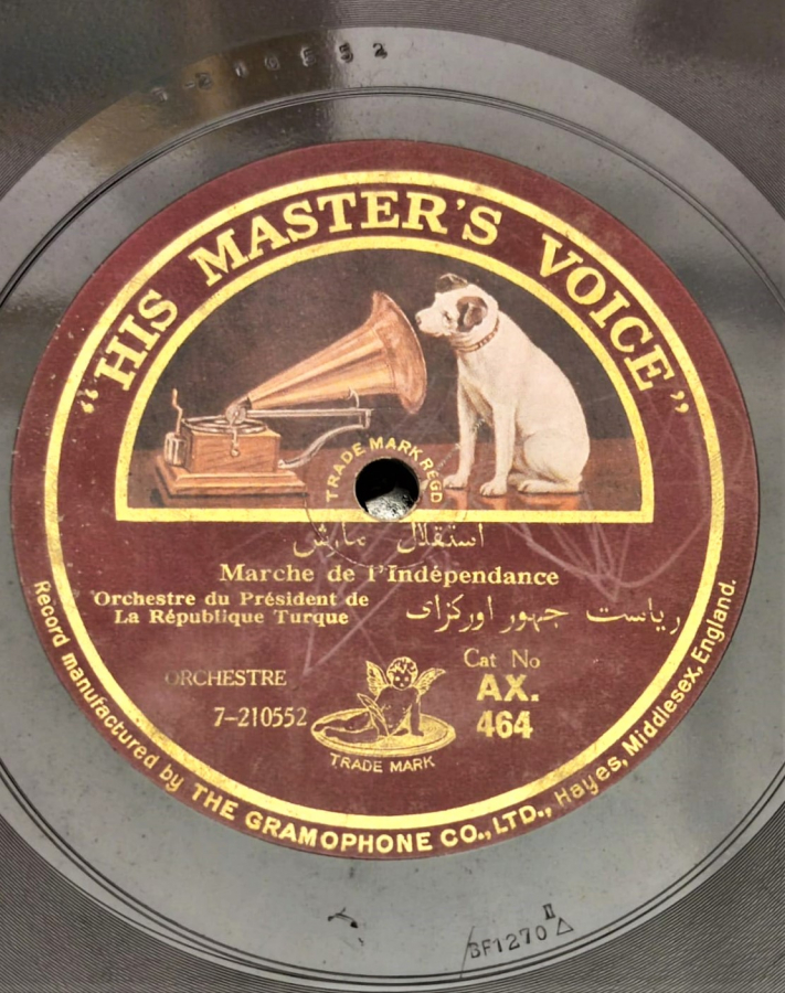 OSMANLI TAŞ PLAK İSTİKLAL MARŞI  GAZİ MUSTAFA KEMAL PAŞA 78 DEVİR TAŞ PLAK  MARCHE DE  GAZİ MOUSTAFA KEMAL PACHA ORCHESTRE DU PRESİDENT DE  LA REPUBLIGUE TURGUE
