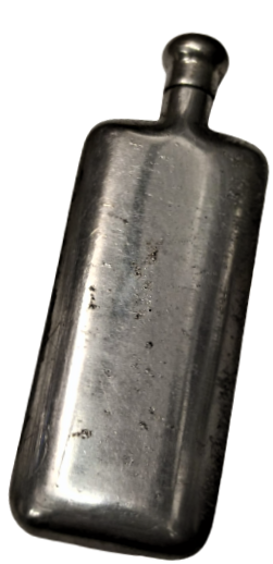 1900 METAL KROM KAPLAMA KAPAKLI METAL ESASB PARFUM ŞİŞESİ CEPDE  CANTADA TAŞINAN 