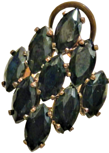 OSMANLI SALKIM KÜPE 9 ADETLİ BORDO RENKİ KUARZ TAŞLAR İLE BEZELİ TAMAMEN USTA EL YAPIMI