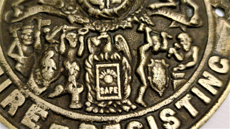 MİLNERS 212 PATENT FIRE RESISTING ORJINAL KASA ARMASI BRONZ DÖKÜM