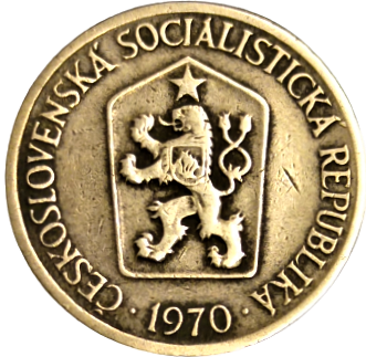 1970 CEZKOSLOVENNSKA SOCIALISTICKA REPUBLIKA KRON ÇEKOSLOVAKYA PİRİNC METAL PARA