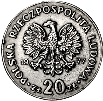 POLAND 20 ZLOTYCH AİGLE  MARCELİ NOWOTKA 1977 VARSOVİE     POLONYA 20 ZLOTY 1977 BASIMI