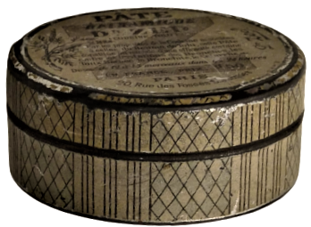 1950 ANTİQUES PATE BALSAMIGUE DR ZED CODOİNE TOLU KAPAKLI BOŞ TENEKE KUTU