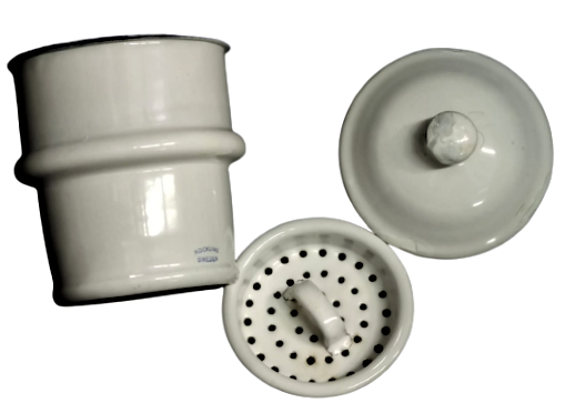 1950 KOCKUMS SWEDEN  BEYAZ EMAYE KAPAKLI FİLTRE KAHVE DEMLEME ALETİ BİR BARDAK VEYA KABIN ÜZERİNE KOYULARAK YAPILAN 