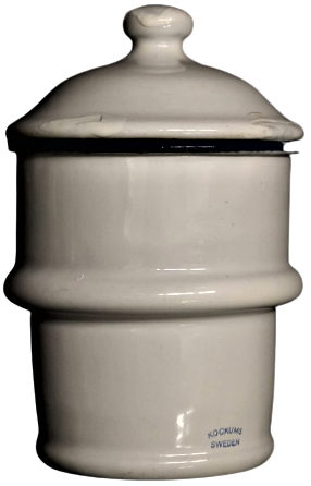 1950 KOCKUMS SWEDEN  BEYAZ EMAYE KAPAKLI FİLTRE KAHVE DEMLEME ALETİ BİR BARDAK VEYA KABIN ÜZERİNE KOYULARAK YAPILAN 