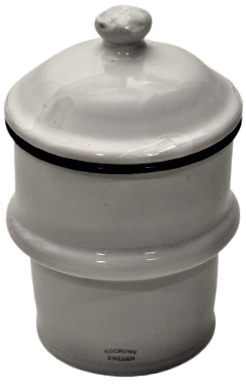 1950 KOCKUMS SWEDEN  BEYAZ EMAYE KAPAKLI FİLTRE KAHVE DEMLEME ALETİ BİR BARDAK VEYA KABIN ÜZERİNE KOYULARAK YAPILAN 