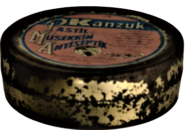 1968 KANZUK PASTİL MÜSEKKİN ANTİSEPTİK PASTİL İCERSİ BOŞ KAPAKLI TENEKE  KUTU KANSUK LABORATUARI SAFRAKÖY İSTANBUL