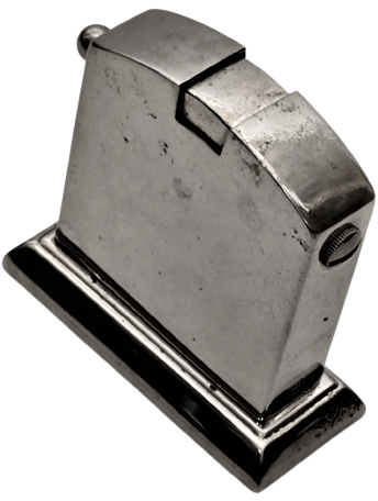 1920 KASCHİE PATEND PENDİG  PETROL TABLE & DESK LIGHTER. NICKEL-PLATED METAL BENZİNLİ TAŞLI MEKANİK MASA CAKMAGI