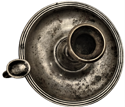 1950 CHRİSTOFLE EV İÇİ PARMAK GECMELİ PİRİNC ŞİNANAY ÜZERİ GÜMÜŞ KAPLAMA ŞAMDAN MUMLUK