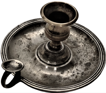 1950 CHRİSTOFLE EV İÇİ PARMAK GECMELİ PİRİNC ŞİNANAY ÜZERİ GÜMÜŞ KAPLAMA ŞAMDAN MUMLUK