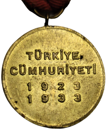 TÜRKİYE CUMHURİYETİ 10 YIL MADALYASI 1923 1933 ORJİNAL KURDELELİ