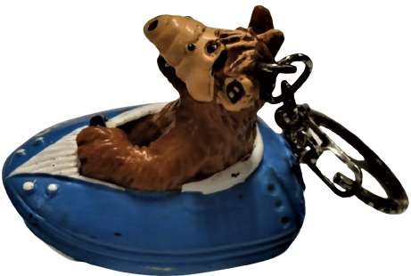 1988 ALF NULL PROBLEMO SERT KAUCUK ANAHTARLIK MAVİ ŞİŞME BOT TEKNE KULLANIRKEN