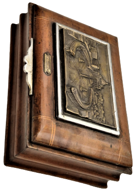 1950 AHŞAP ÜZERİ ROLYEFT KABARTMA CALIŞMASI  RICORDO DI ROMA  SANATCI İMZALI  MÜCEVHER KUTUSU