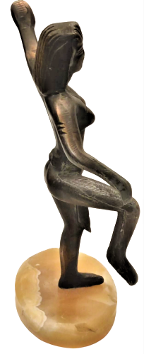 1950 MISIR KIRALİCESİ VE FİRAVUNU NEFERTİTİ BRONZ MERMER KAİDELİ FIRAUN HEYKELİ SANATCI İŞİ