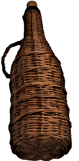 1950 YESİL CAM ŞİŞE ETRAFI EL ÖRGUSU HASIR  ÖRGÜLU SOUK TUTUCU KULPLU SURAHİ