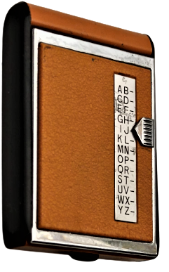 1960 METAL REHBER MEKANİK UFAK CEP İÇİN TELEFON FİHRİST YAN KOLU İSTENİLEN HARFİN ÜZERİNE CEKEREK KİŞİYİ BULMA ÖZELLİKLİ