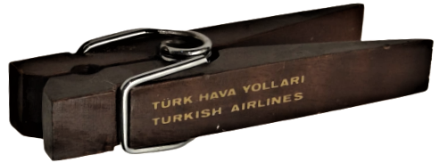 1970  THY TURK HAVA YOLLARI TURKİSH AIRLINES REKLAMLI AHŞAP BUYUK BOY MANDAL KAGIT KISKACI TUTACAK