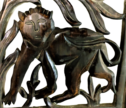 1980 EL YAPIM TEK PARCA MASİF AHŞAPDAN EL OYMA  USTA İŞCİLİKLİ AGACDA DALLAR ARASINDA DOLAŞAN ŞEMPAZE MAYMUN