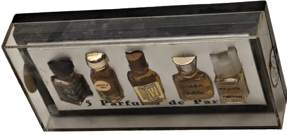 5 PARFUMS DE PARIS MISS BALMAİN GİVENCHY III ANTİLOPE VİVARA PUCCİ MA GRİFFE MİNİ SET MİNYATURE VİNTAGE FRANSA 