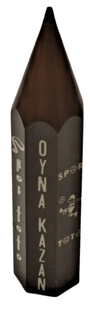 1960 SPOR TOTO OYNA KAZAN REKLAMLI KAHVEGERGİ SERT PLASTİKDEN TÜKENMEZ KALEM