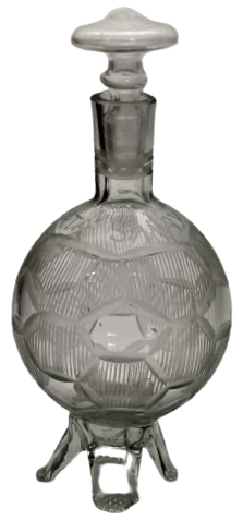 1960 GALATASARAY  YAZILI UFLEME EL İŞCİLİKLİ KESME KIRISTAL  AYAKLI  KAPAKLI SURAHİ