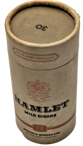 1950 HAMLET MILD CIGARS THIRTY SHORT PANATELLAS   BENSON & HEDGES LTD LONDON PURO KUTUSU İCİNDE BİR ADET VAR