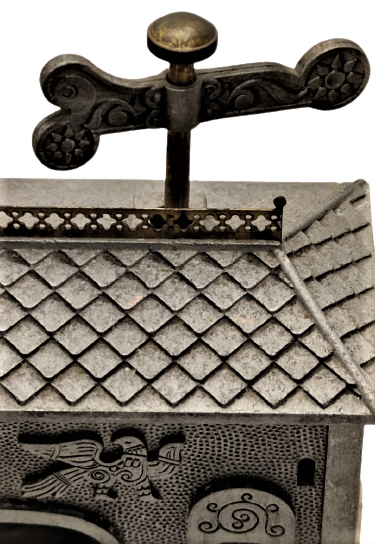 KİLİSE FORMUNDA METAL CİFT KAPAKLI KIRK ADET SIGARA İKRAM KUTUSU